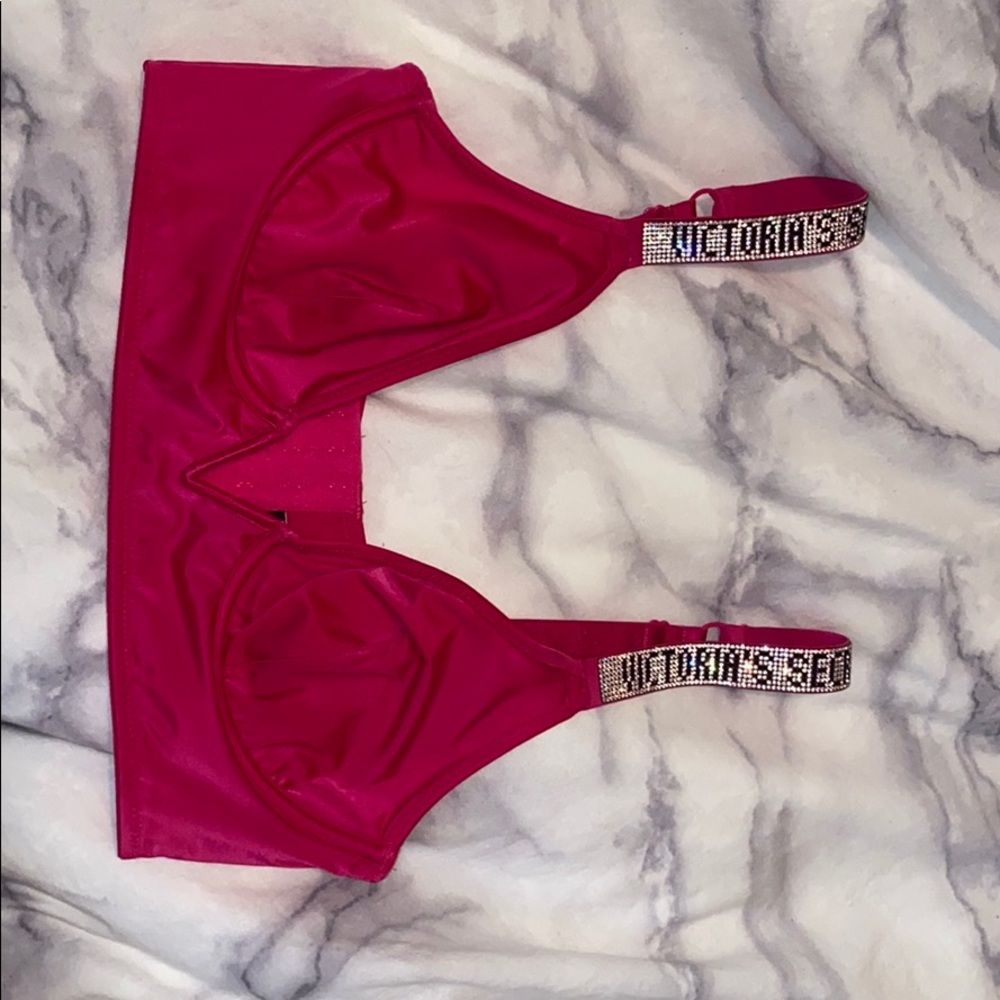 Pink Victoria’s Secret bralette with rhinestones